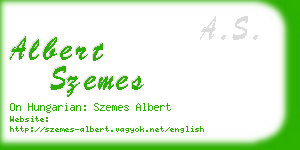 albert szemes business card